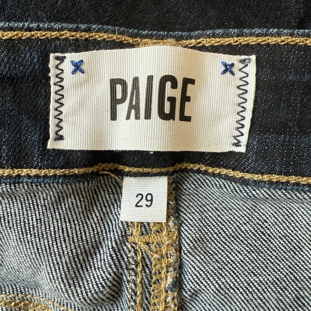 Women's 29 Paige Kimmie Bermuda Jean Short Frayed Hem Shorts Zipper Fly - Picture 4 of 7